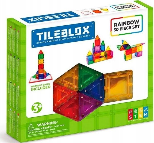 Magformers TILEBLOX ZESTAW TĘCZOWY 30 EL