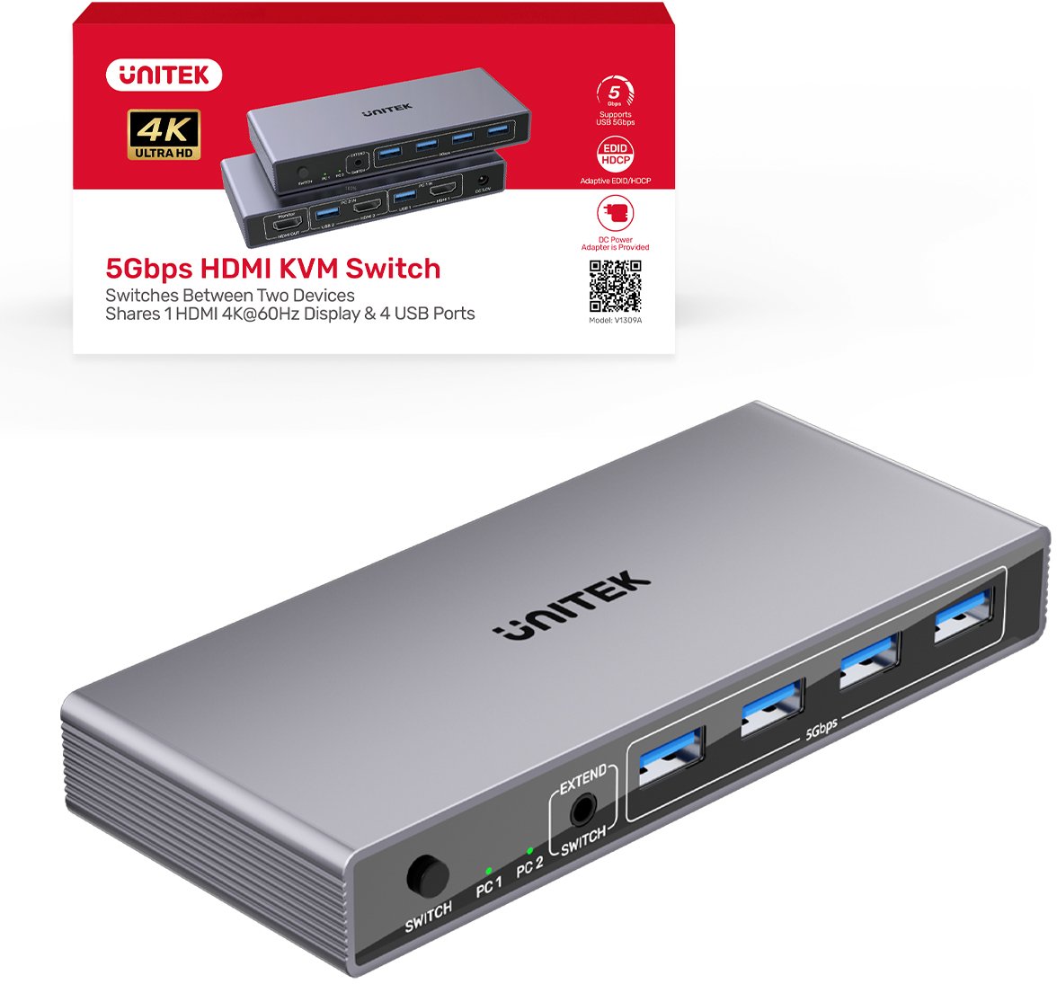 Unitek Przełącznik KVM 8K@60Hz USB 3