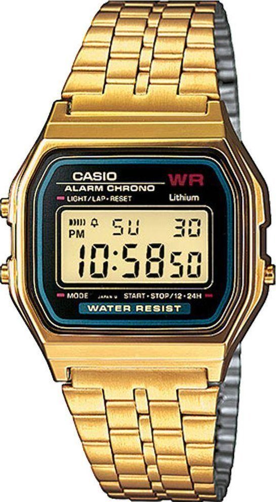 CASIO A159WGEA-1DF Vintage Unisex-Digitaluhr mit Edelstahlband