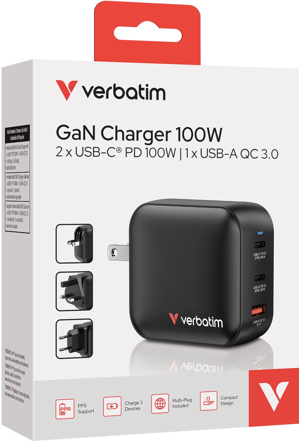 Verbatim Mini GaN Charger 100W 3Port