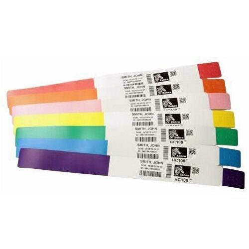 Zebra Wristband, Polypropylene, 1x10in (25.4x254mm)