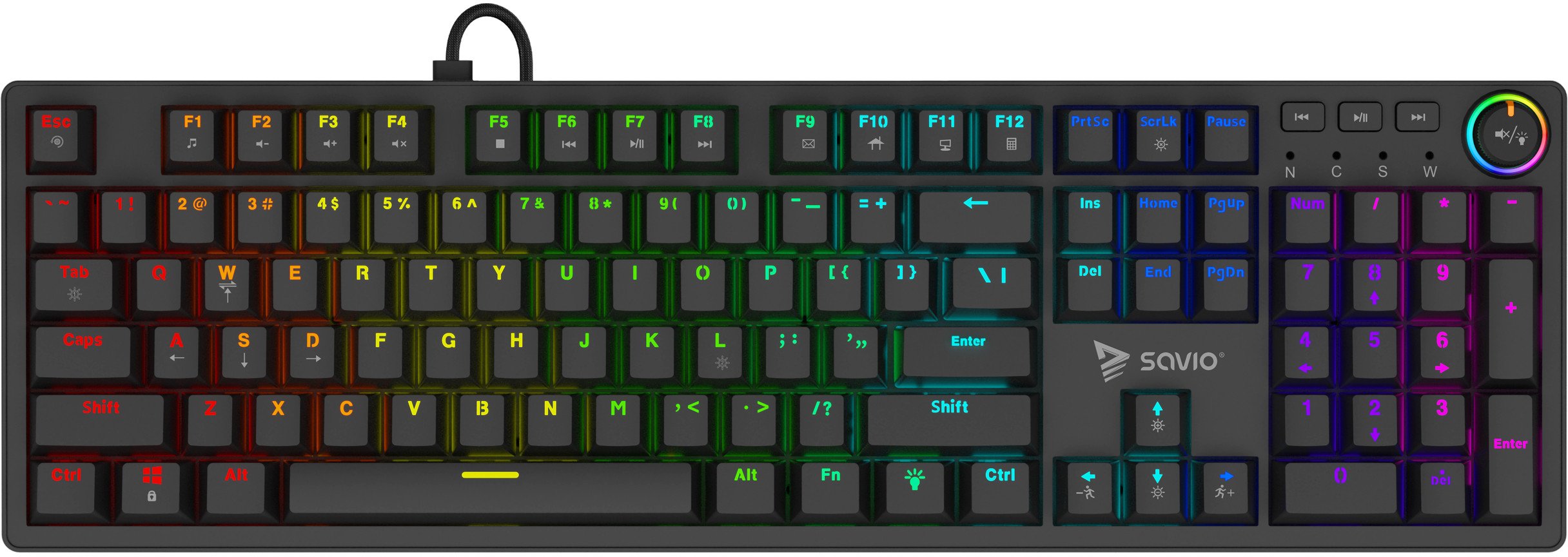 Klawiatura Savio Styx Outemu Peach Silent