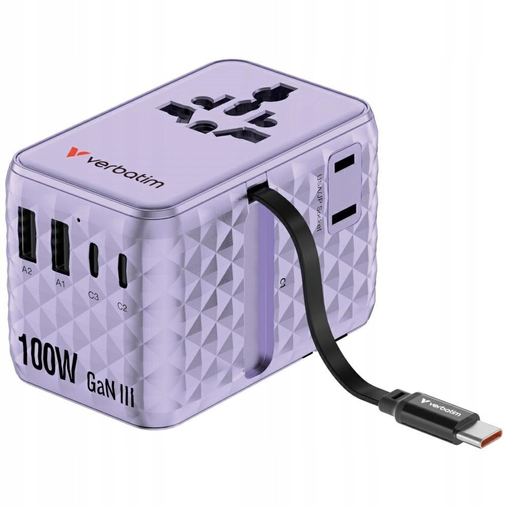 Verbatim Verbatim Travel Adapter EU/UK/US GaN
