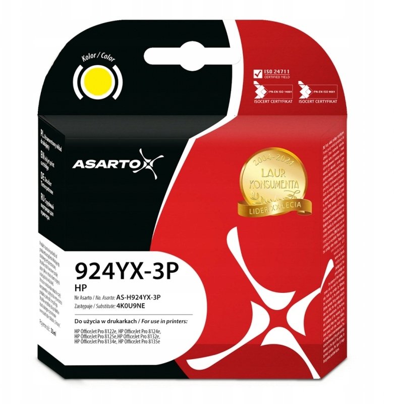 Tusz Asarto Tusz do HP 924e
