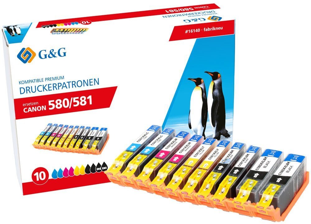 Tusz G&G XXL-kartridże zestaw 10 dla