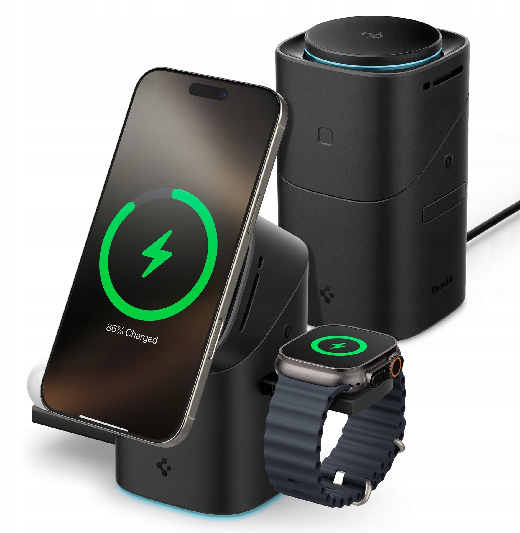 Ładowarka Spigen Essential EF223MS 3w1 Indukcyjna