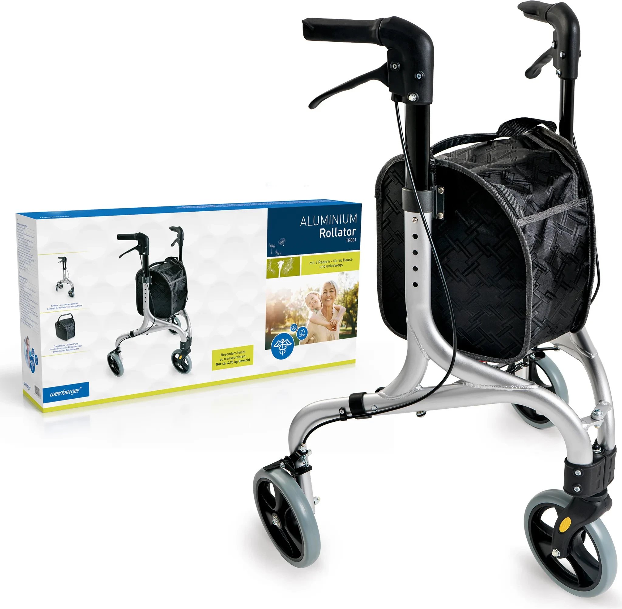 Delock Weinberger Aluminium-Rollator mit 3 Rädern