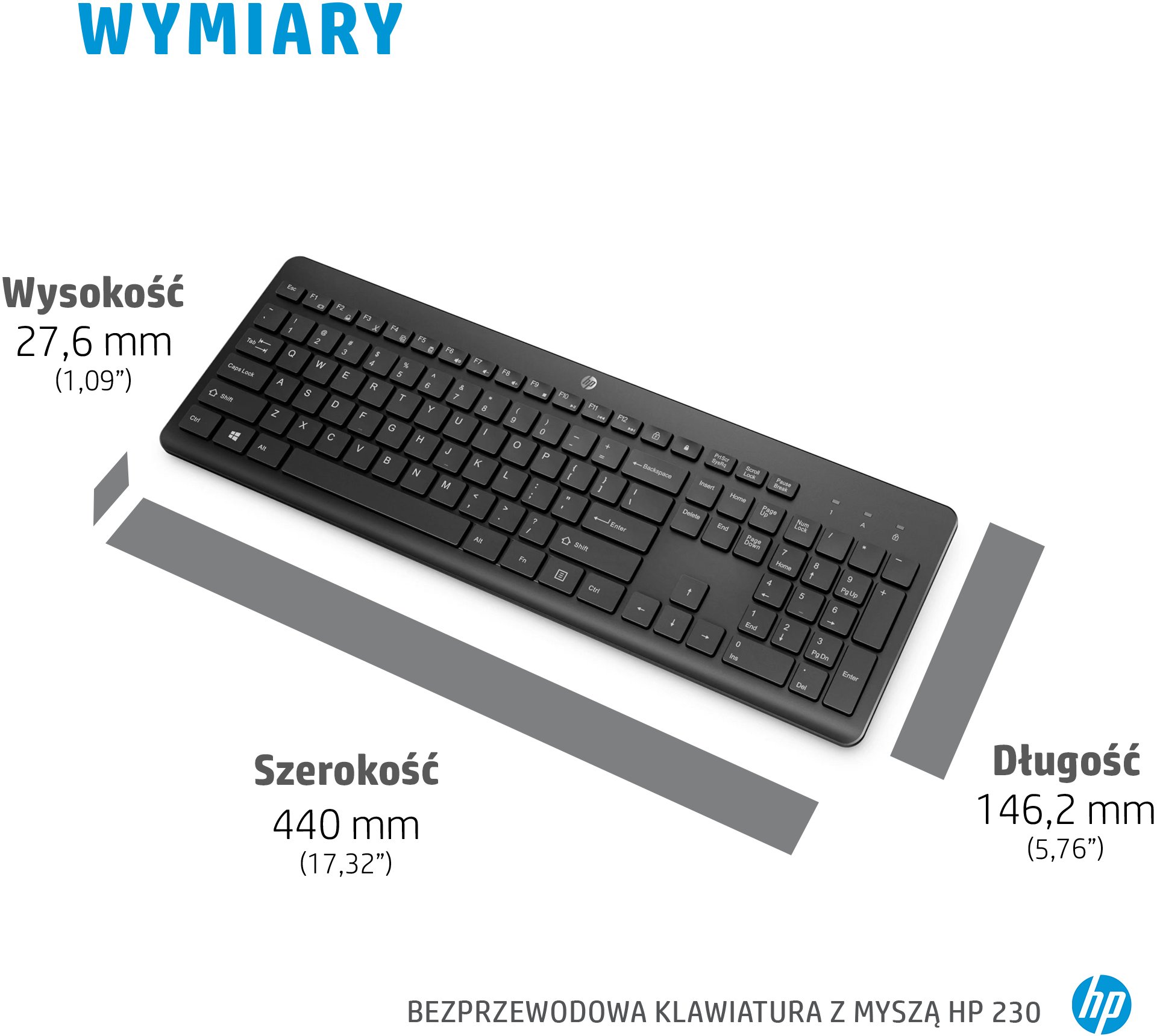 Klawiatura + mysz HP 230 Wireless