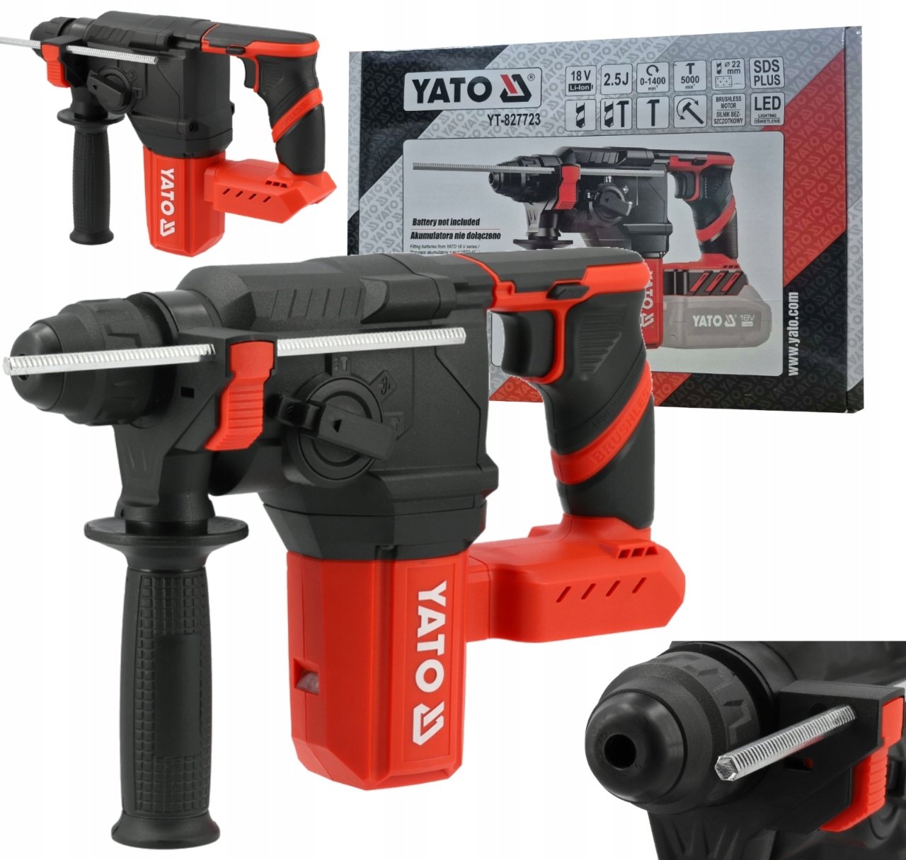 Młotowiertarka Yato YATO MŁOTOWIERTARKA SDS+ 18V