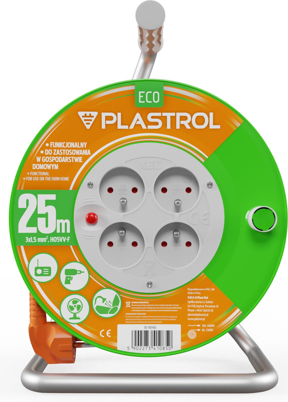 Plastrol przedłużacz bębnowy Standard Line 25m