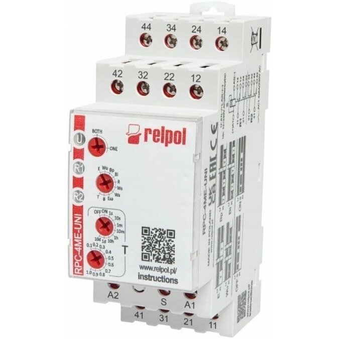 Relpol Przekaźnik czasowy 2x2P, 6A, 12-240