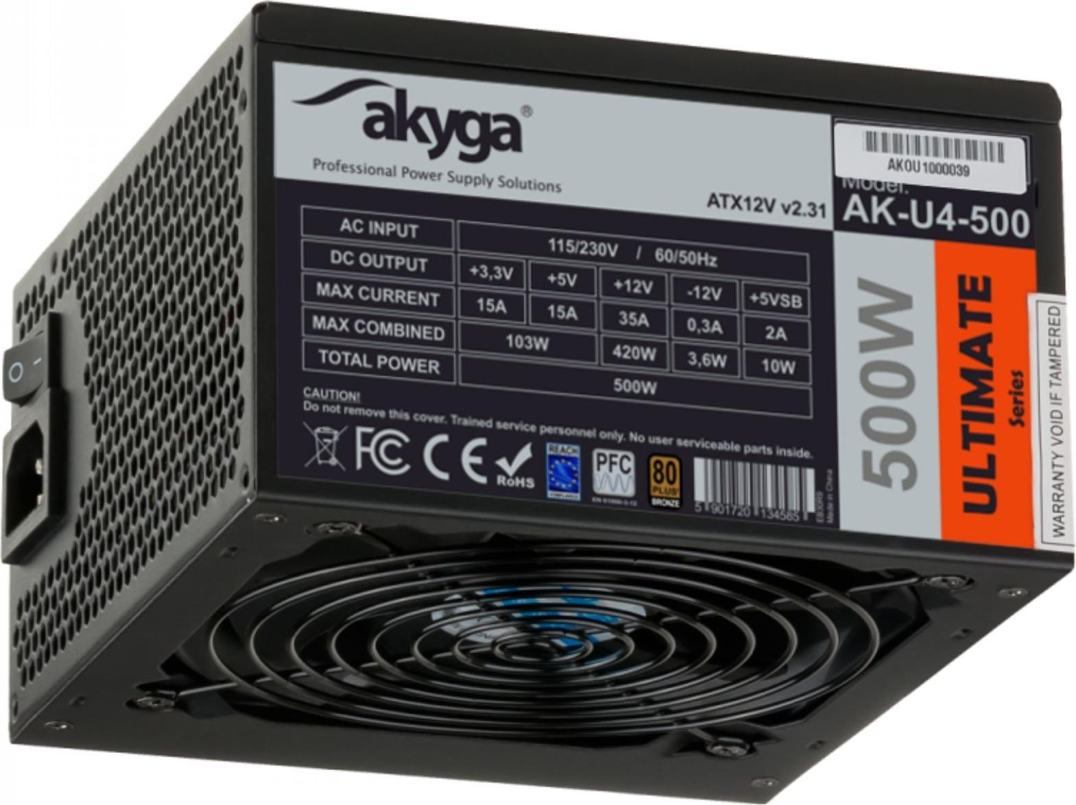 Zasilacz Akyga Ultimate 500W (AK-U4-500) |
