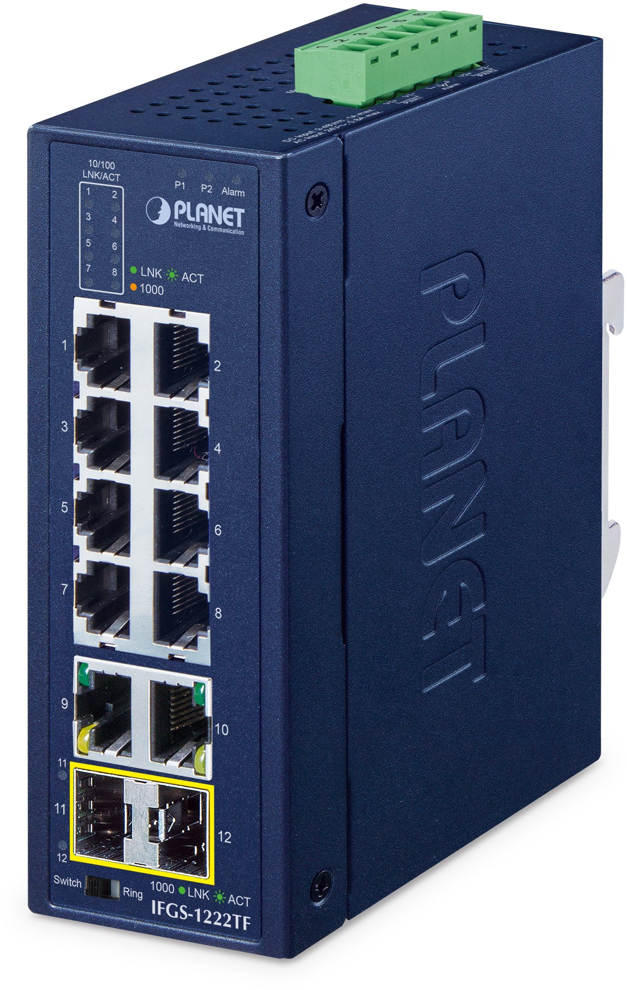Planet Switch przemysłowy 8-portowy Ring IFGS-1222-TF