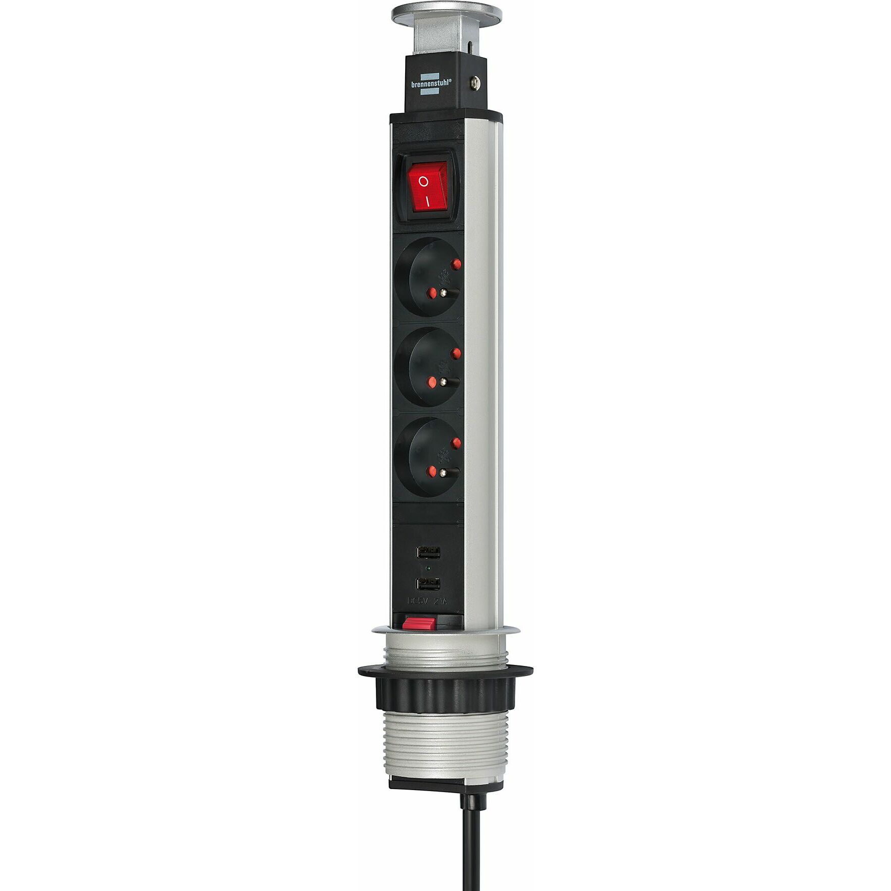 Brennenstuhl Przedłużacz biurkowy Tower-Power 3 gniazda