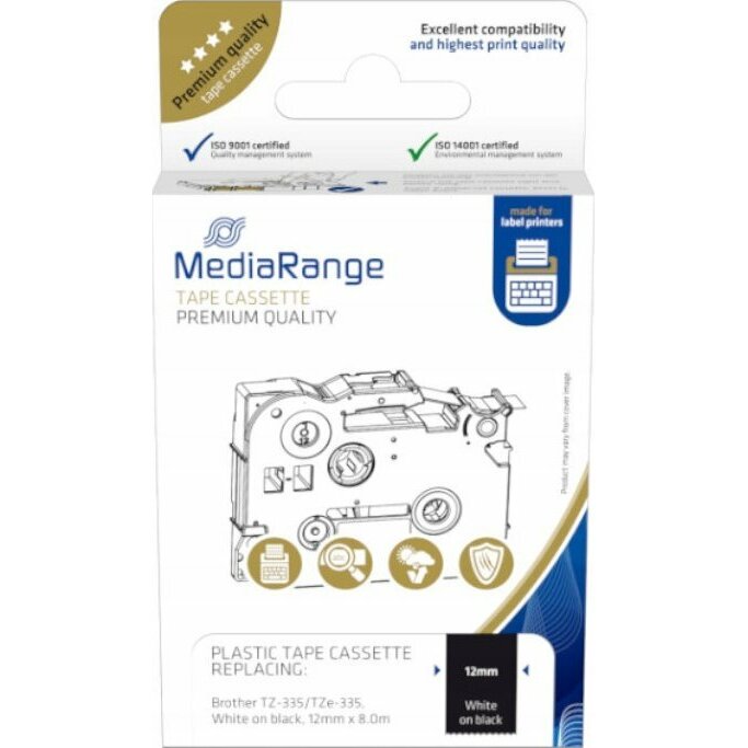 MediaRange MediaRange Schriftbandka. Brother TZ-335/TZe-335 12mm