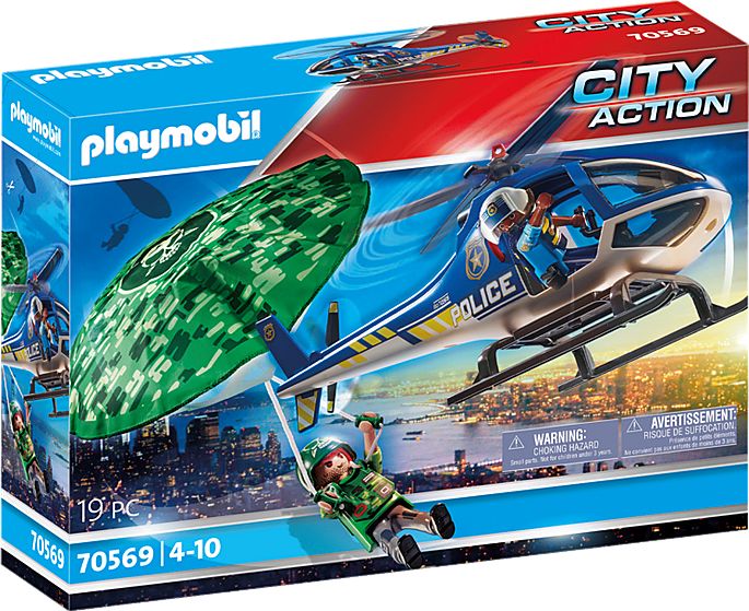 Playmobil Policyjny śmigłowiec: Ucieczka ze spadochronem