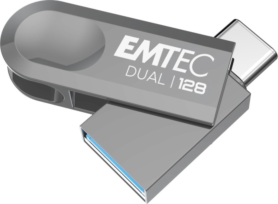 Pendrive Emtec Dual D280 128GB Srebrny