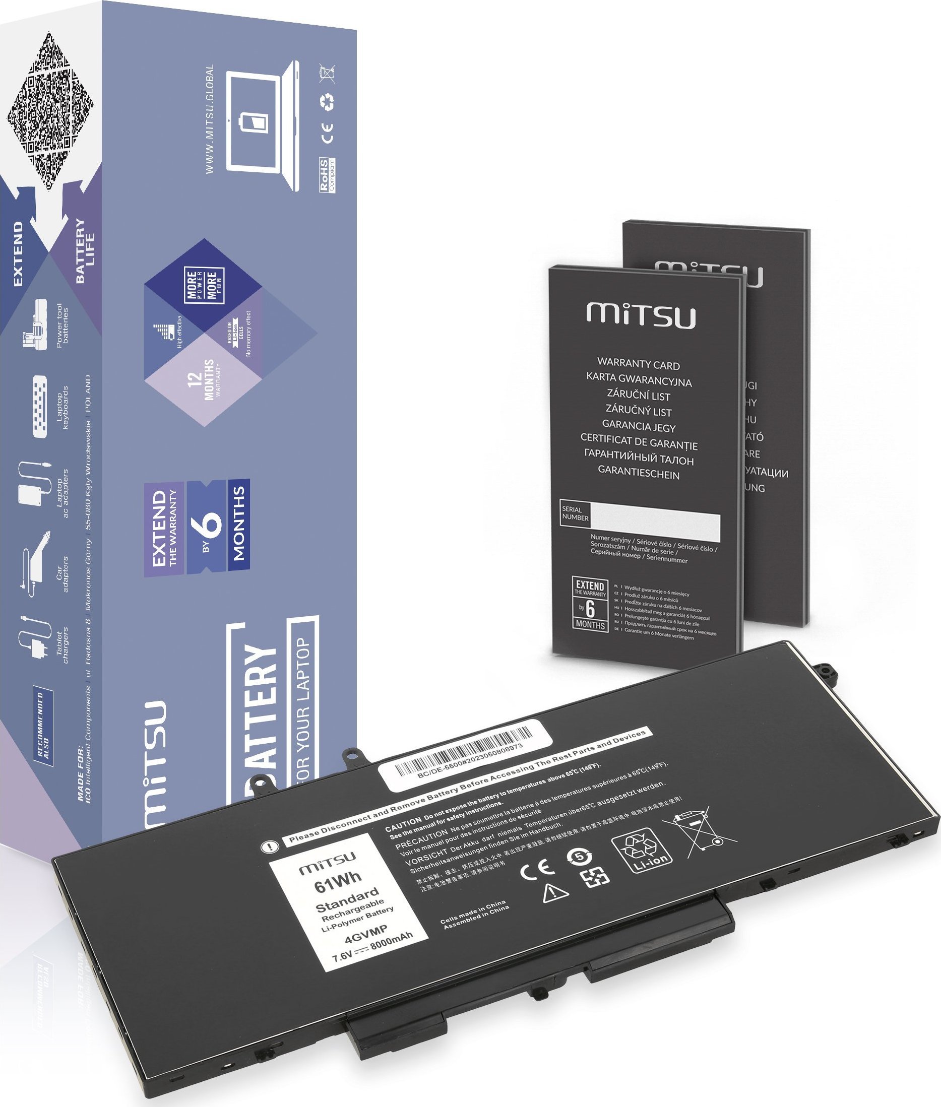 Mitsu Battery 4GVMP for Dell Latitude