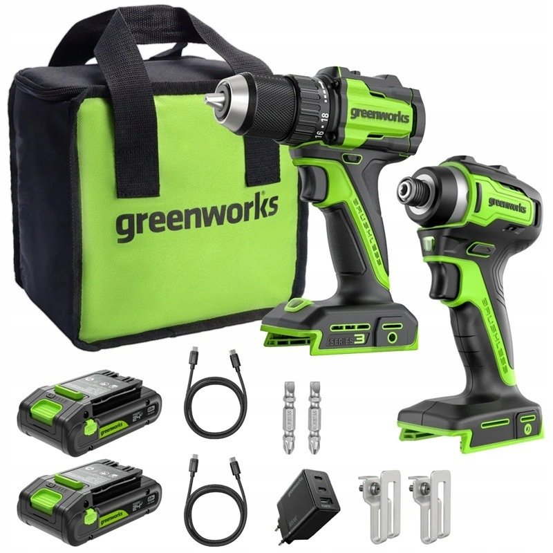 Zestaw elektronarzędzi Greenworks 24V CK321 wkrętarka