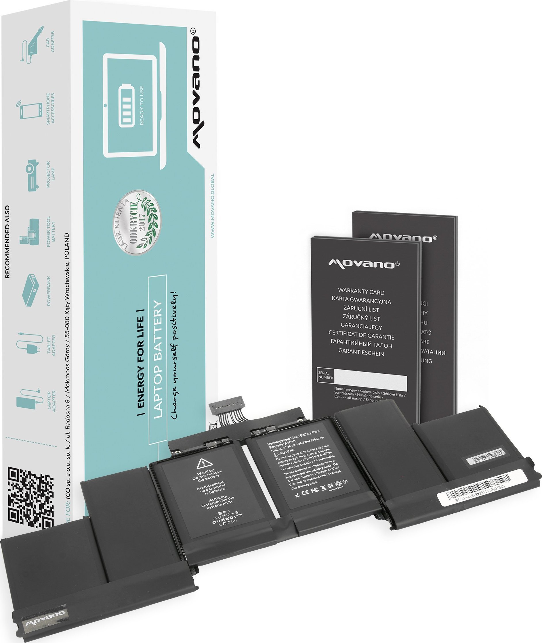 Movano Battery A1618 MacBook Pro 15