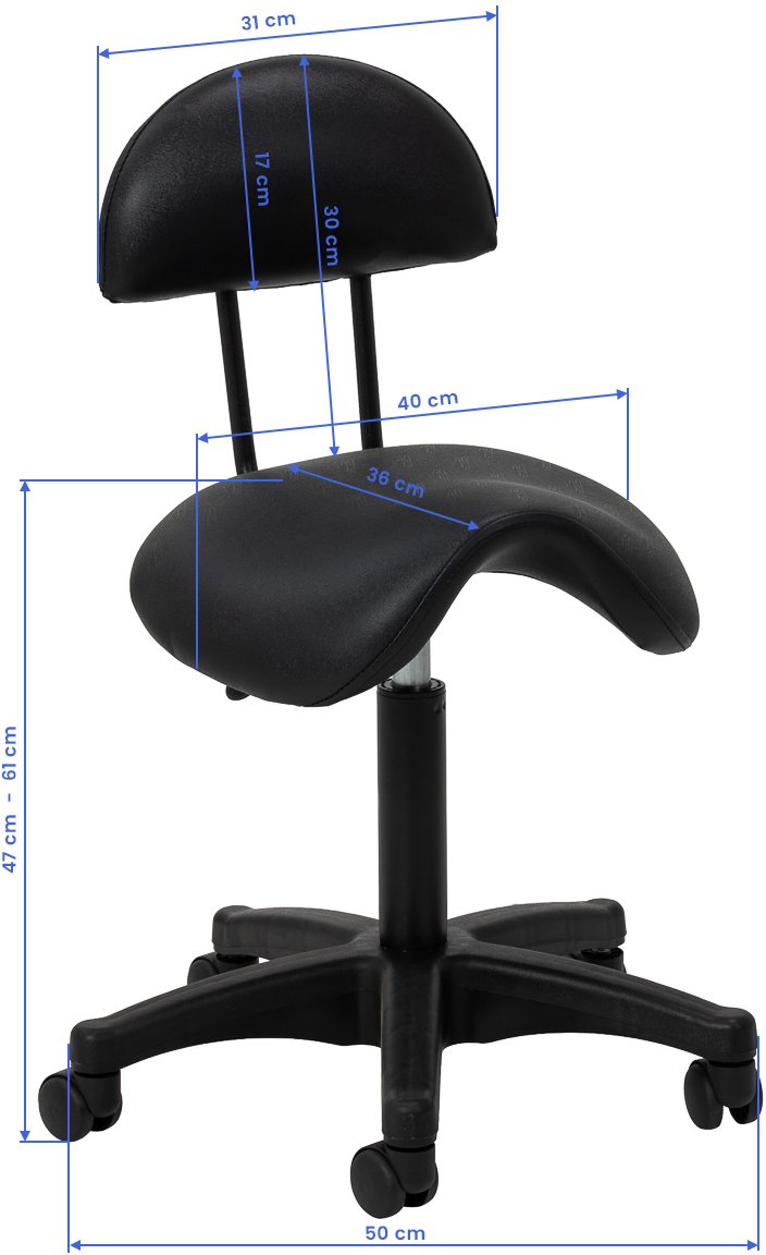 Activeshop Taboret kosmetyczny 6001B czarny |