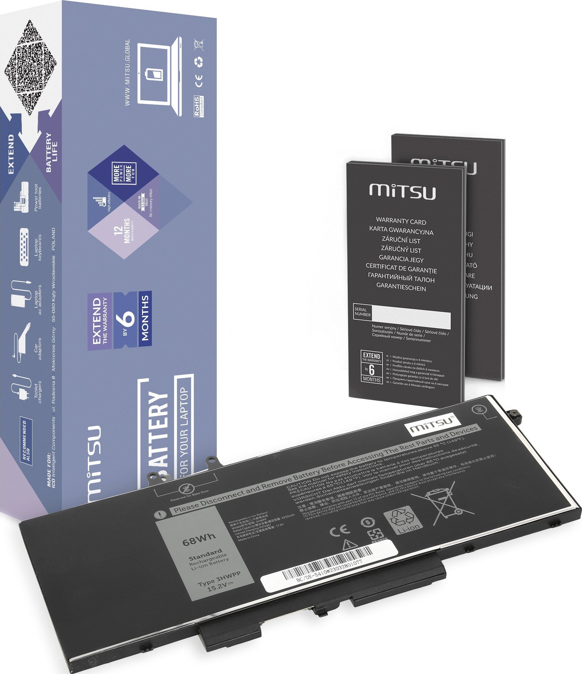 Mitsu Battery Dell Latitude 3HWPP 5401