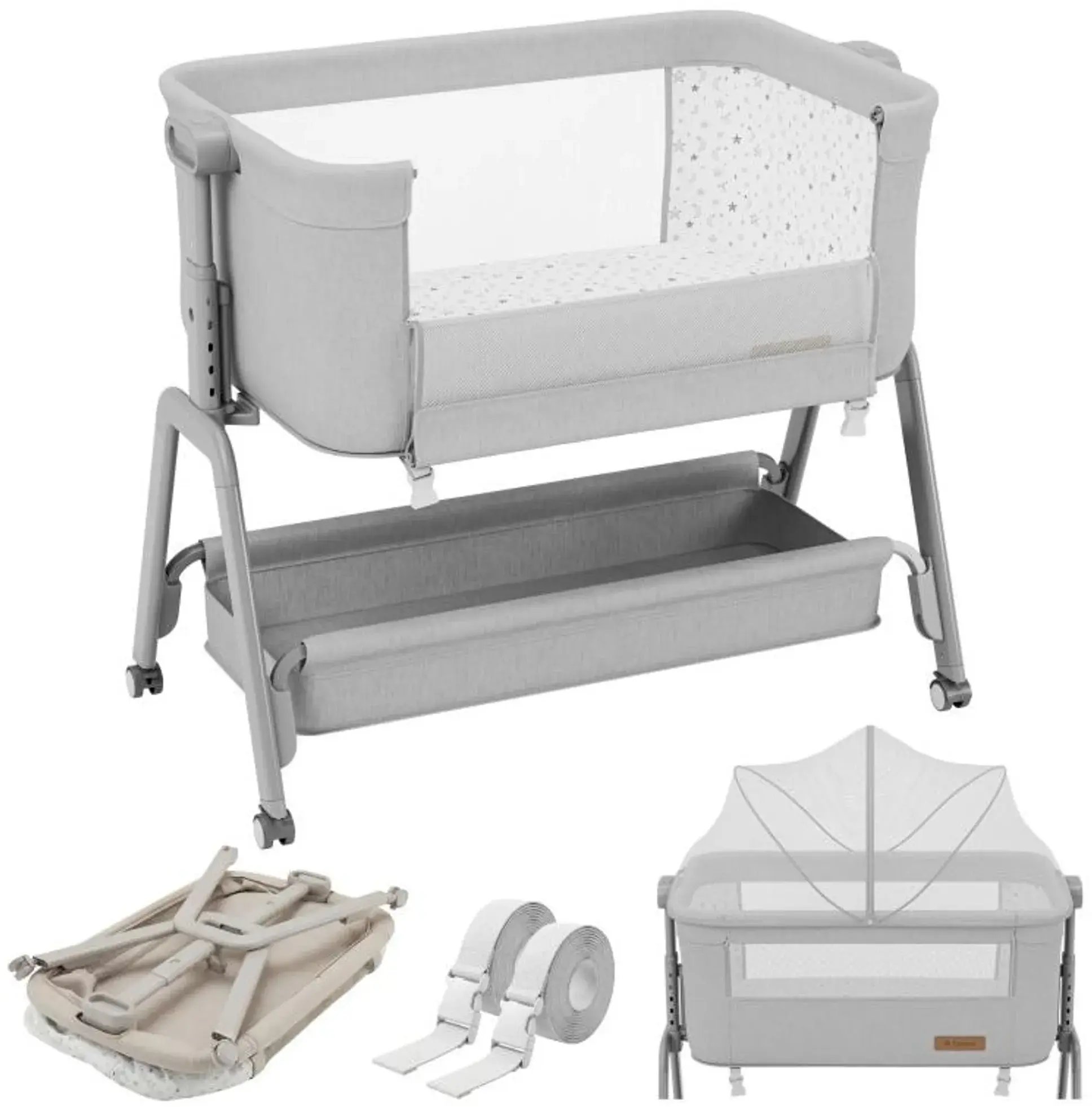 KinderKraft Łóżeczko dostawne Dream 50 Lighte-Grey