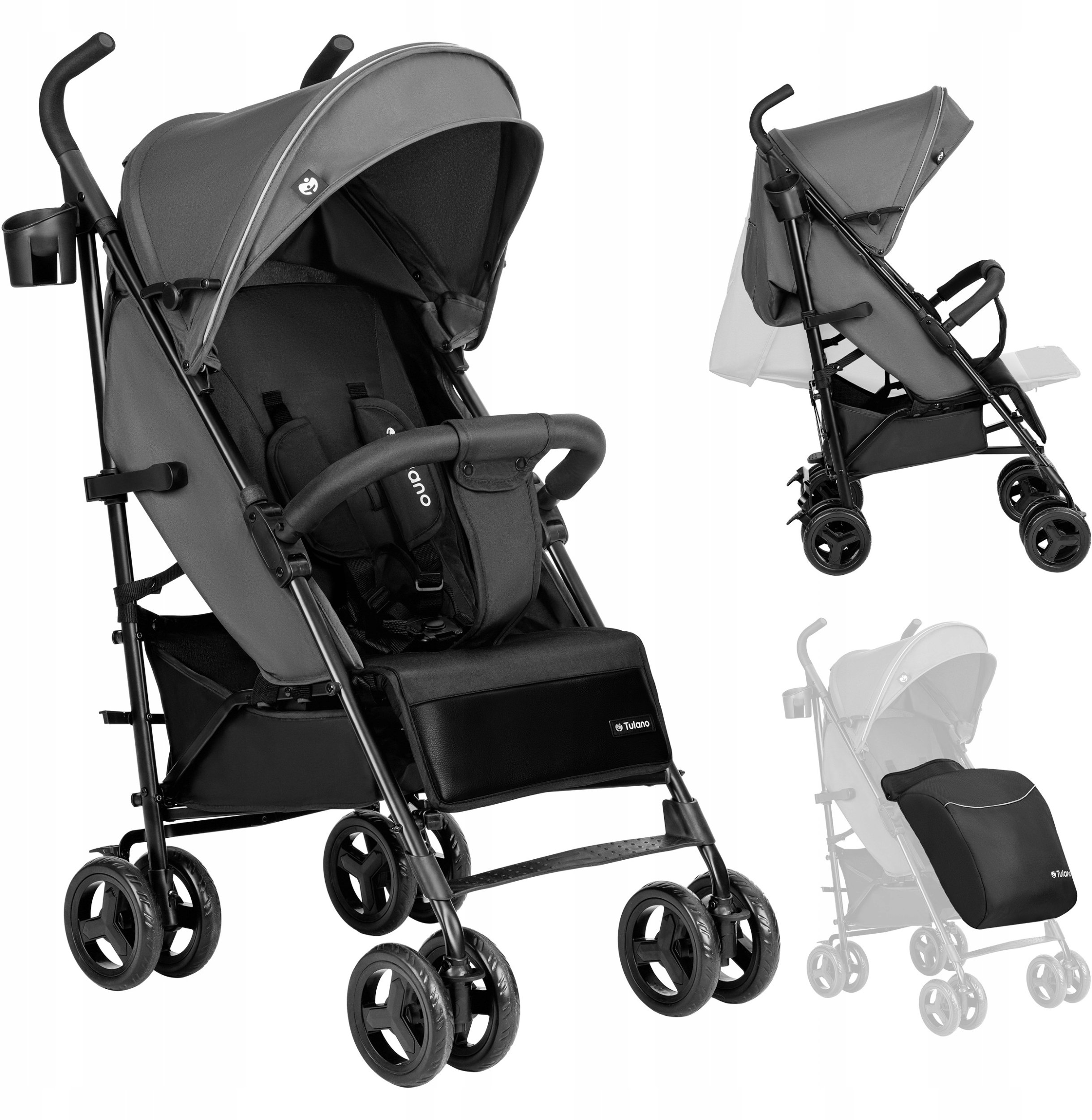 Wózek Hi-Tec Dziecięcy Davos 35 Grey-Black
