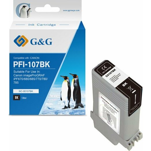 Tusz G&G kompatybilny z PFI107BK, NC-00107BK