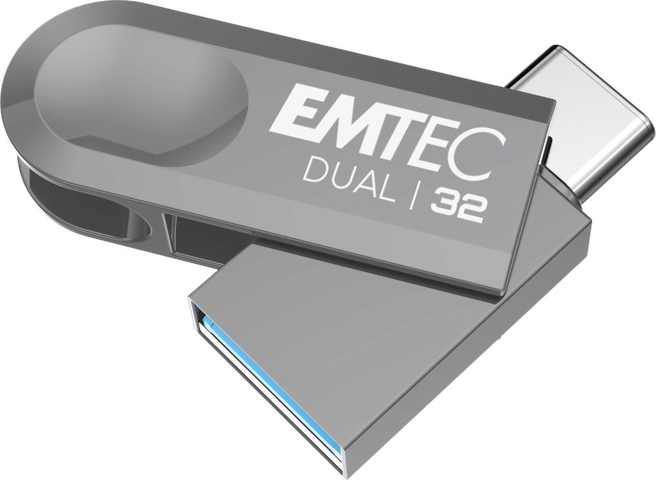 Pendrive Emtec D280 Dual 32GB Srebrny