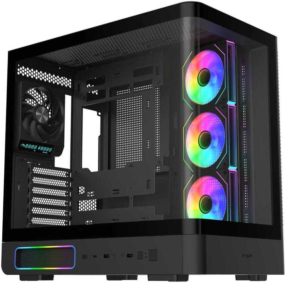 FSP/Fortron FSP M581-BA/Midi Tower/Transpar./Černá |