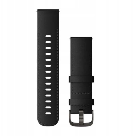 Garmin Acc, 22mm Band, Black Leather