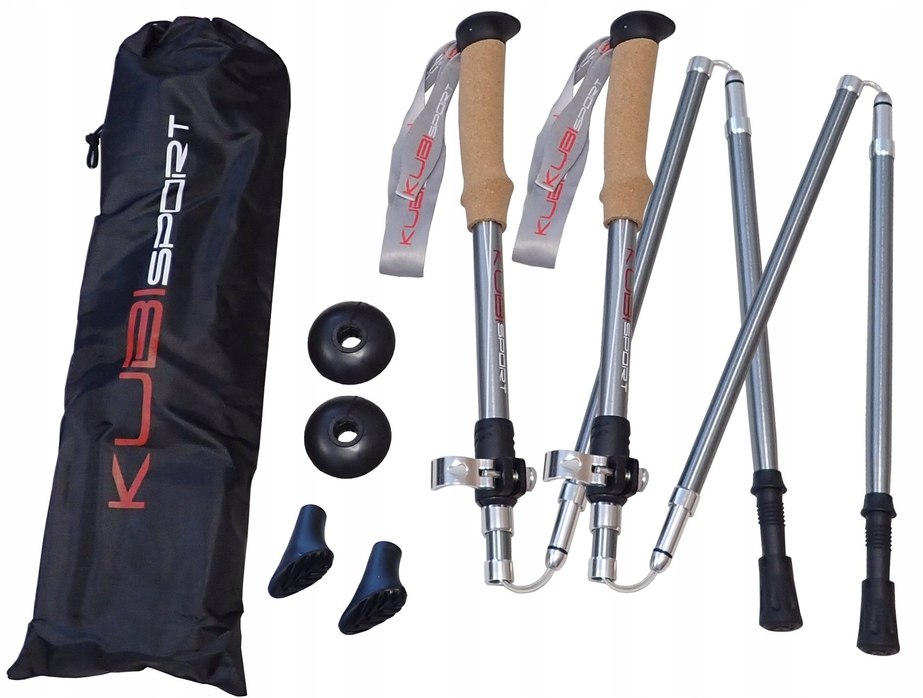 Kubisport Kije kijki trekkingowe składane 5-częściowe
