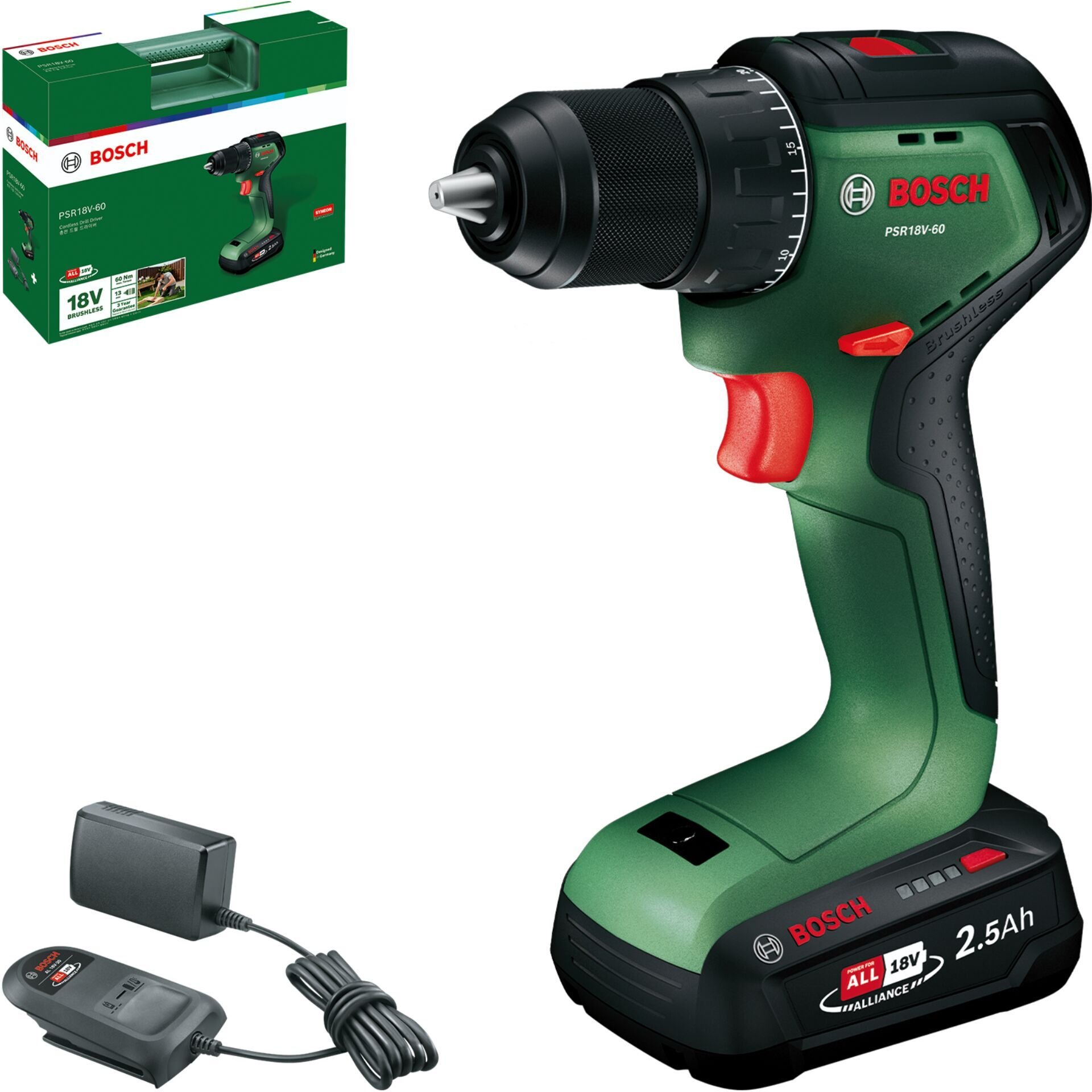 Bosch Akum. wkrętarka PSR18V-60 1x2.5Ah