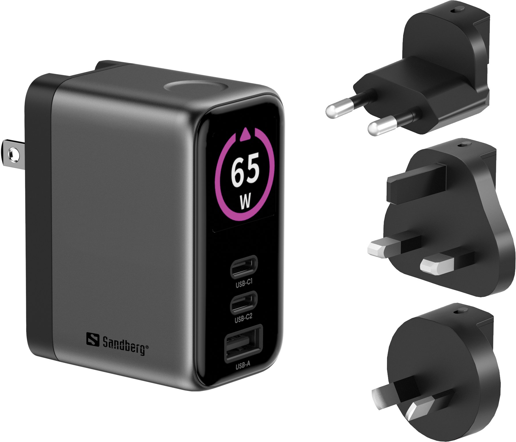 Ładowarka Sandberg Travel Charger PD65W Display