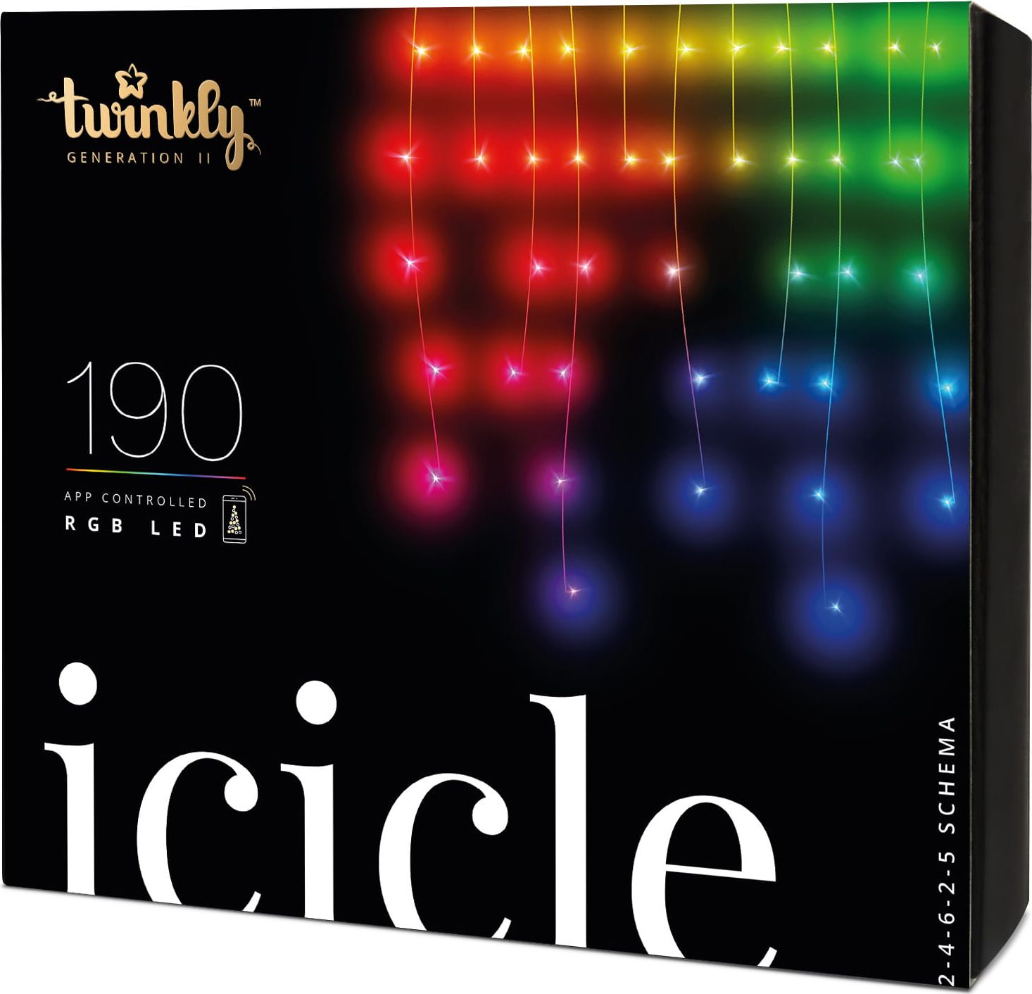 INTELLIGENT LED ICICLES TWINKLY 190 RGB