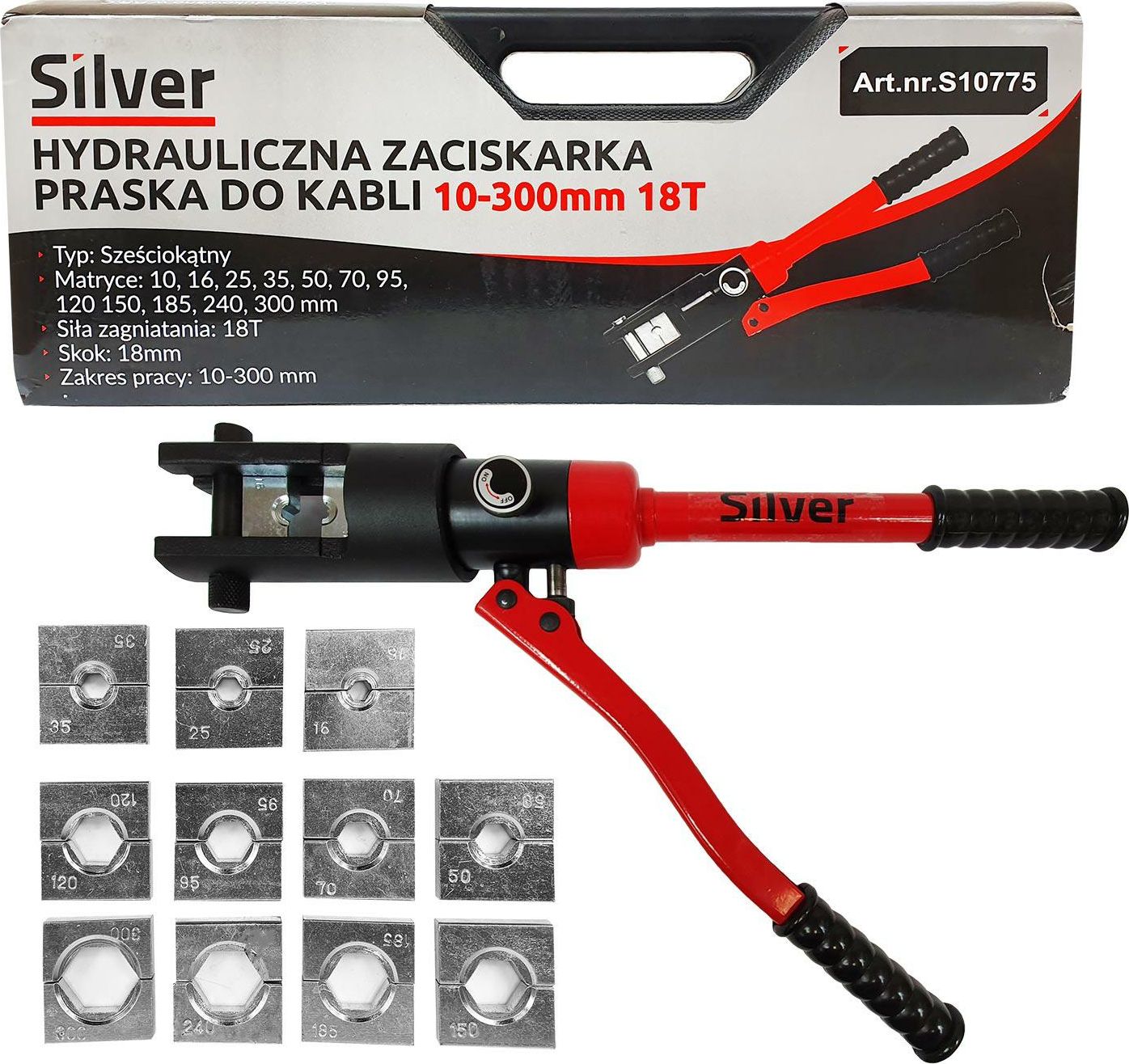 Silver ZACISKARKA HYDRAULICZNA DO KABLI 10-300mm