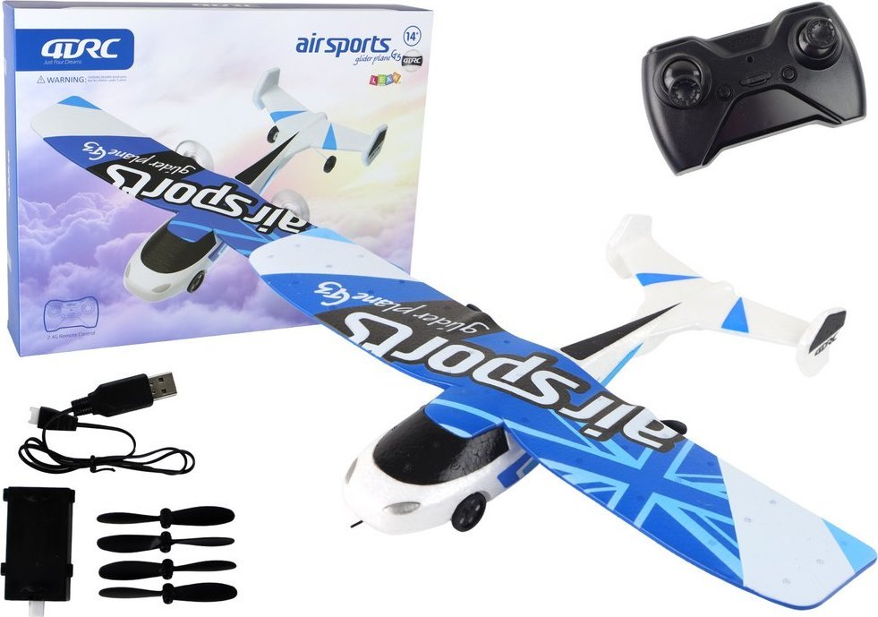 LeanToys Samolot R/C 4D-G3 Światła Biały