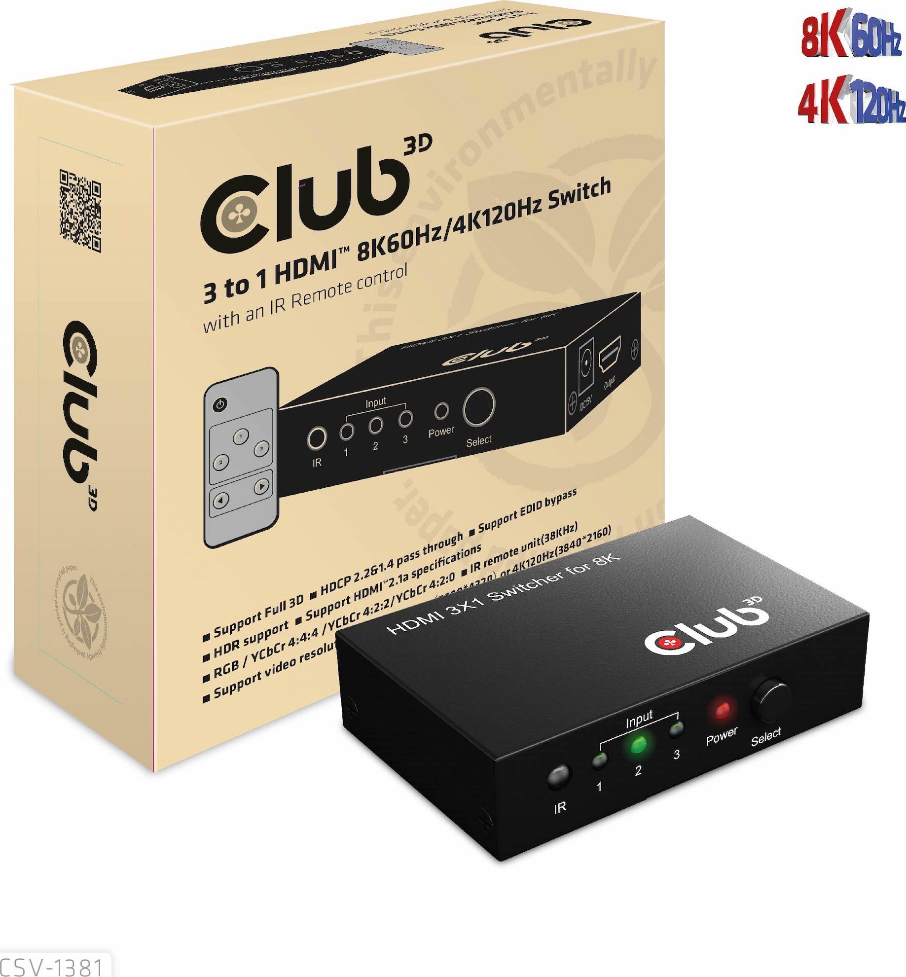 Club 3D Club3D Switch 1:3 HDMI