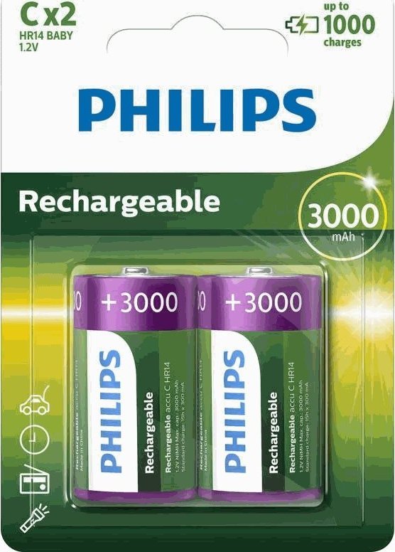 Philips 2x AKUMULATOR R14 C 3000MAH