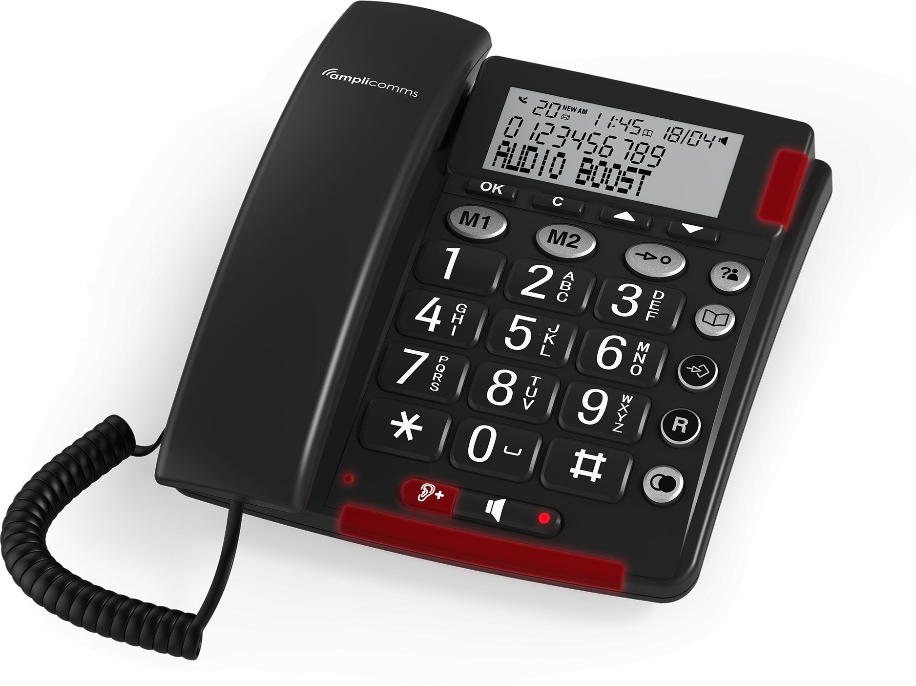 Amplicomms BIGTel 48 Plus, Großtastentelefon Dark