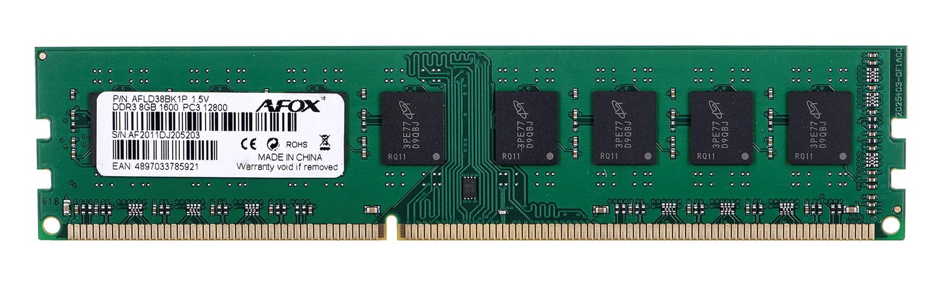 AFOX DDR3 8G 1600 UDIMM memory