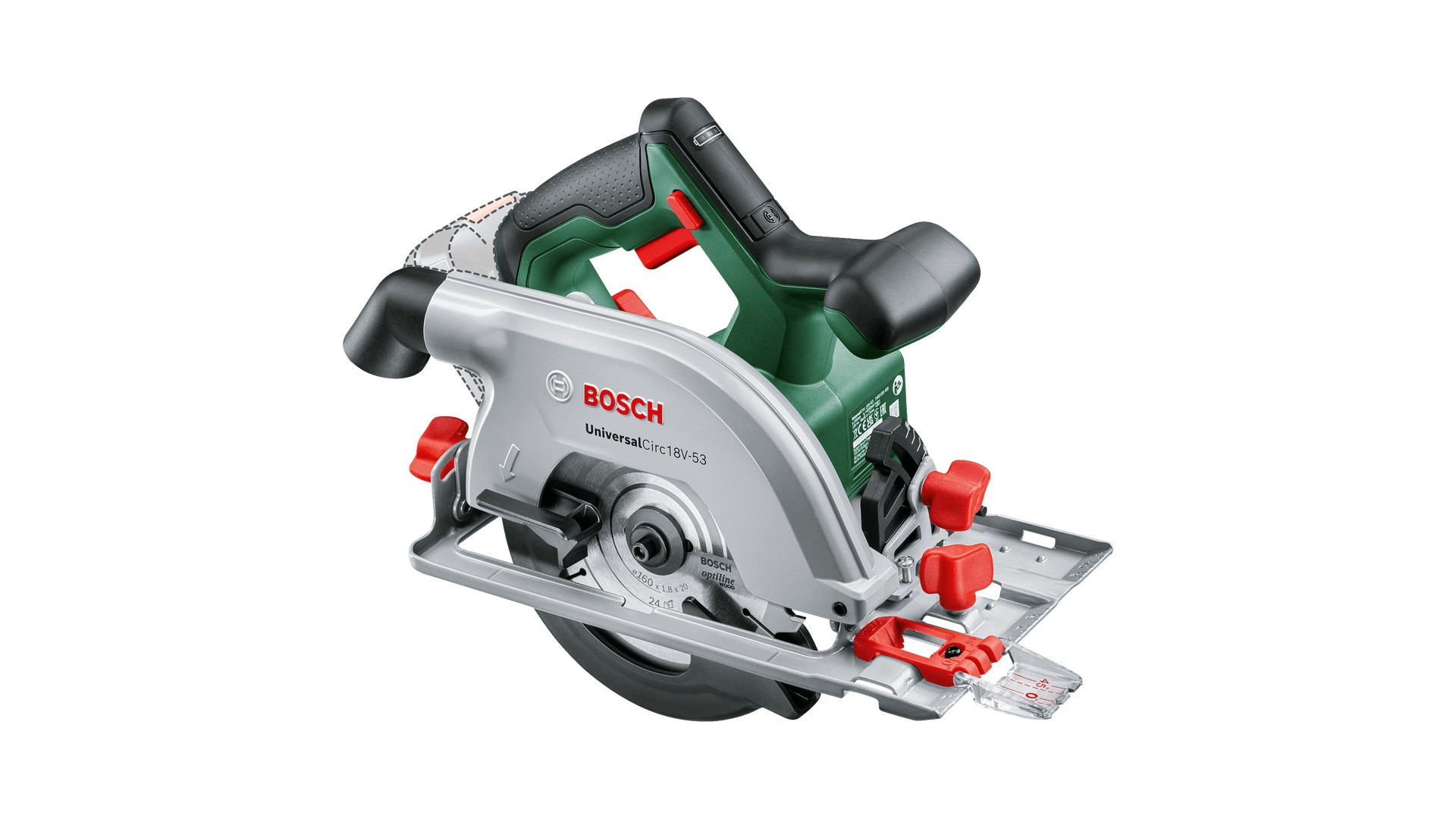 Akumuliatorinis diskinis pjūklas Bosch UniversalCirc 18V-53