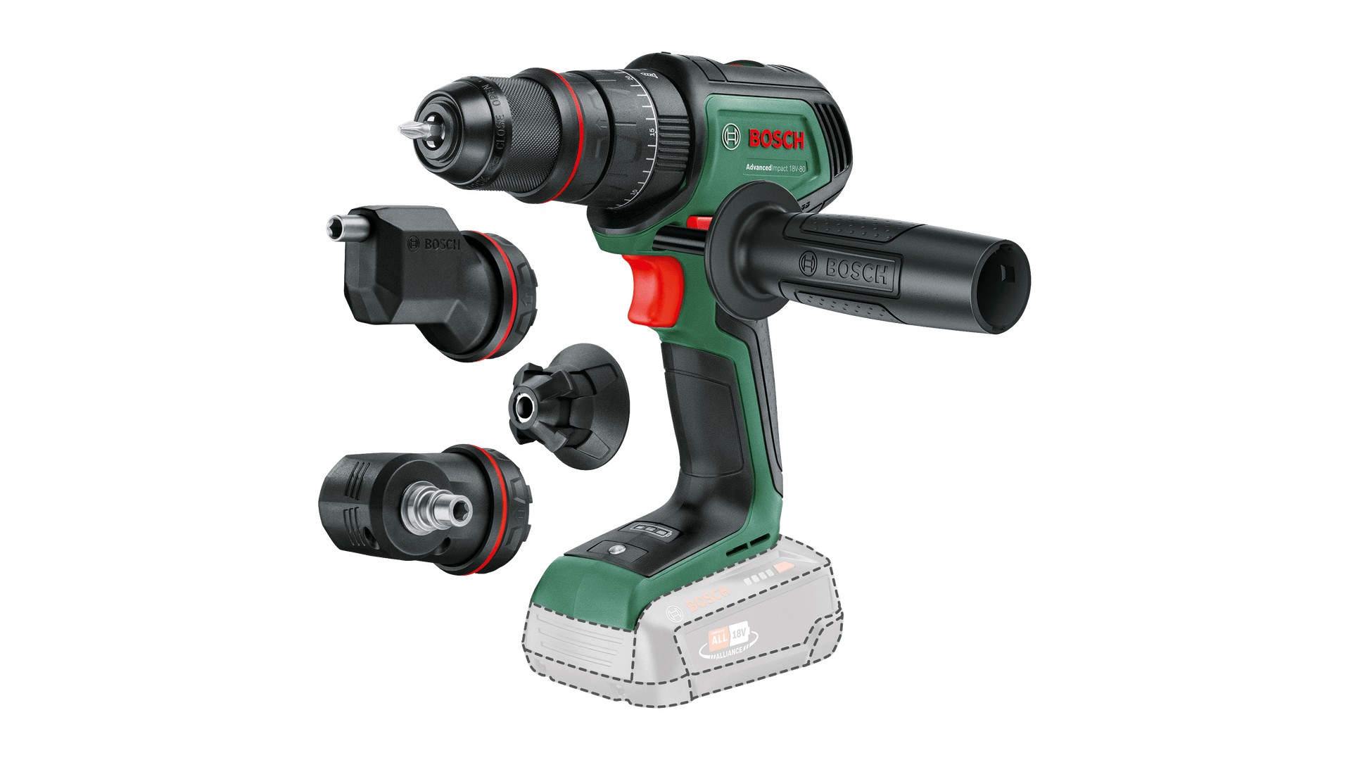 Akumuliatorinis suktuvas-gręžtuvas be akumuliatoriaus Bosch Advanced