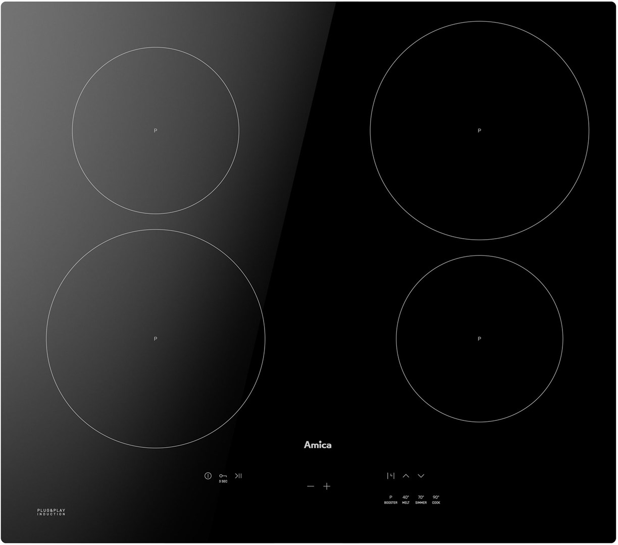 Amica DI 6410 PPB hob Black