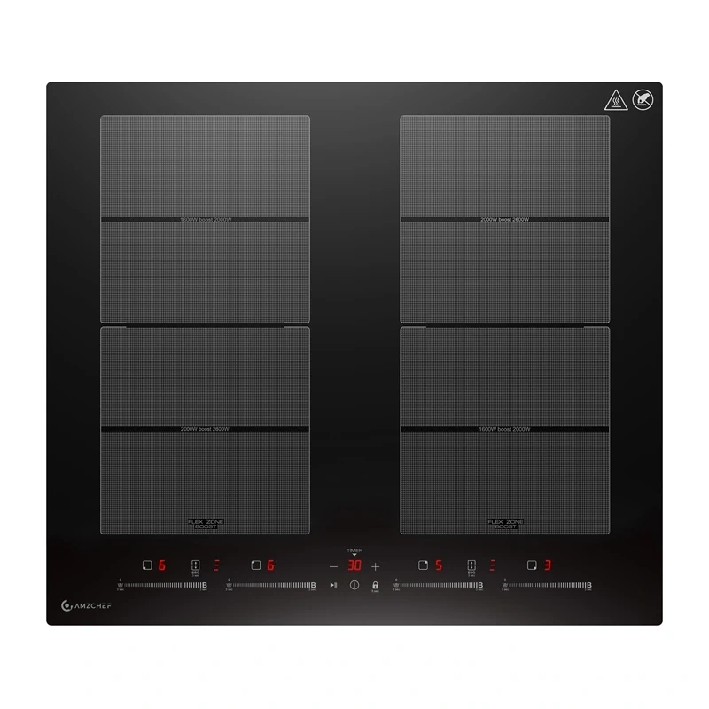 AMZCHEF CE-FS-I74S-FFDD10 Induction Cooktop, 4 zones