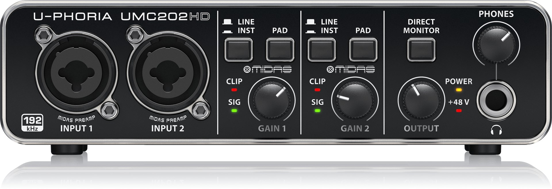 Behringer UMC202HD recording audio interface |