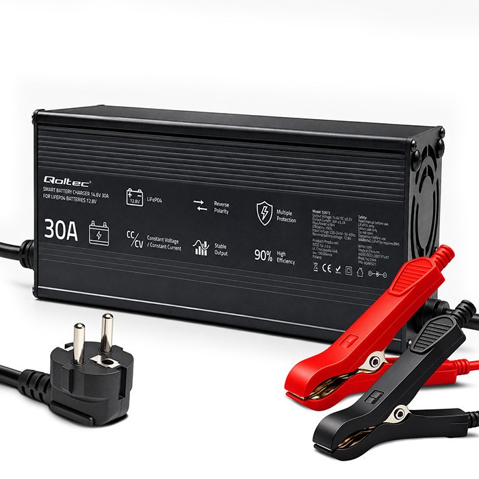 Qoltec Charger for 12V LiFePO4 batteries