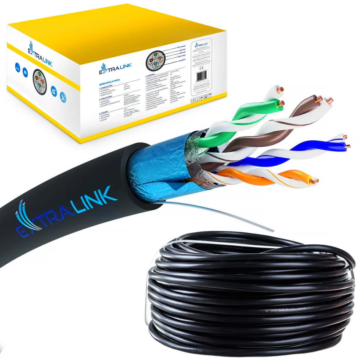 Extralink CAT5E FTP (F/UTP) V2 Zewnętrzny