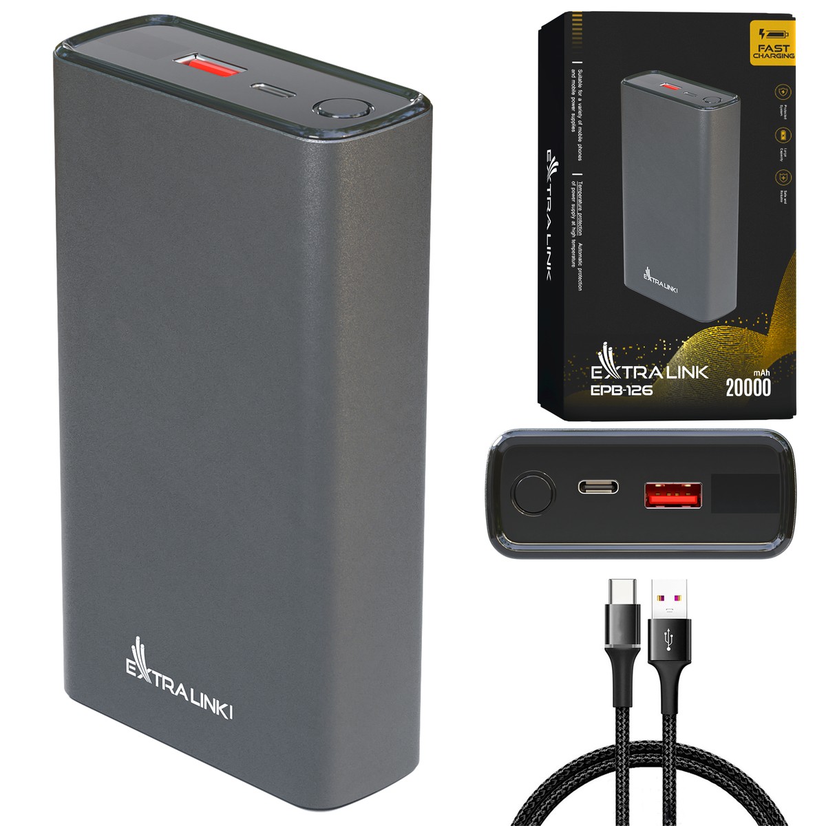 Extralink EPB-126 20000mAh Srebrny | Powerbank